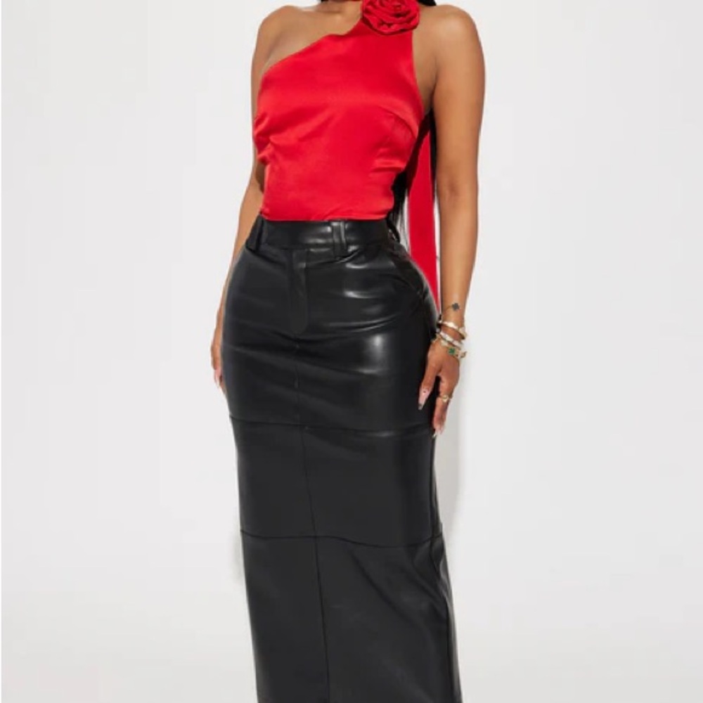 Black Asymmetrical Maxi Pencil Skirt